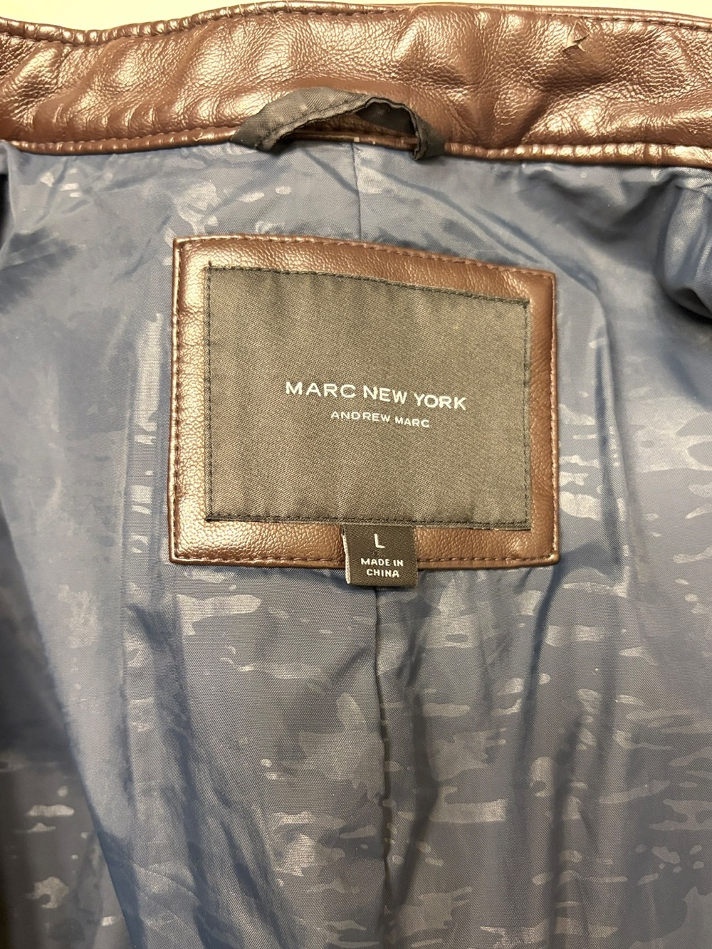 Marc New York Andrew Marc Brown Quilted Faux Leather Moto Jacket Women Size L - Picture 7 of 14